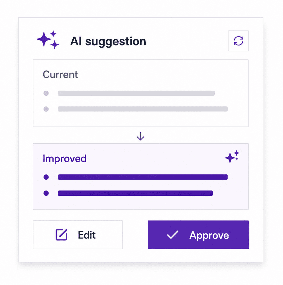 AI suggestions you approve feature preview