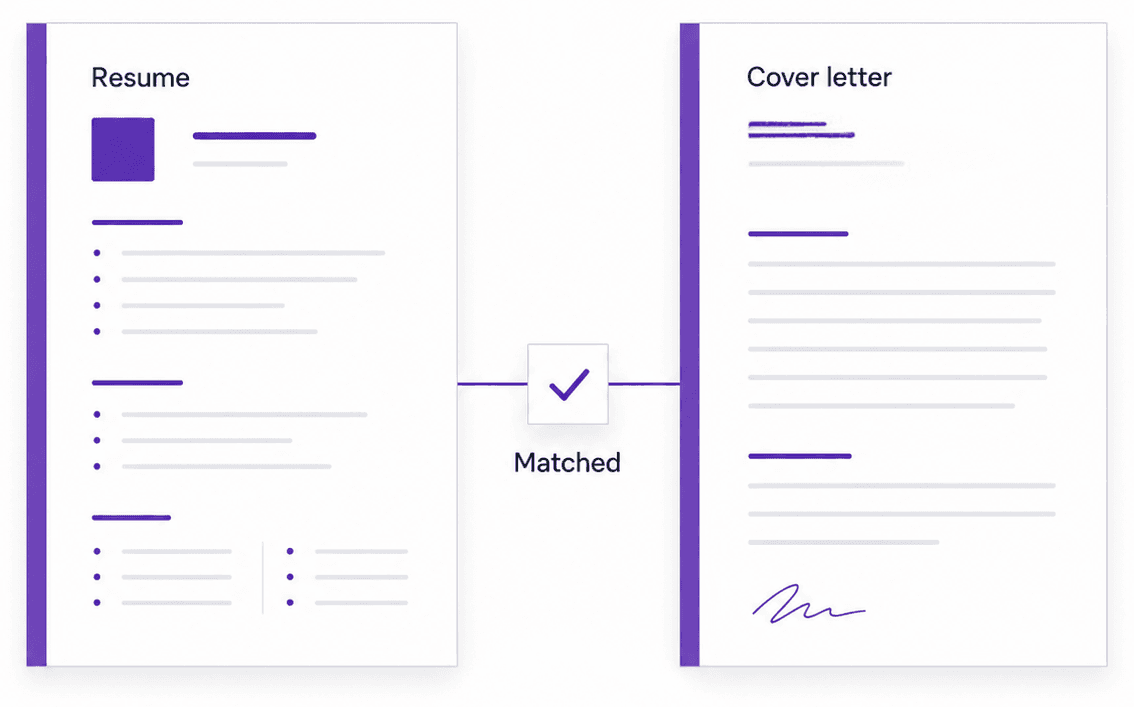 Cover letters that match your resume feature preview