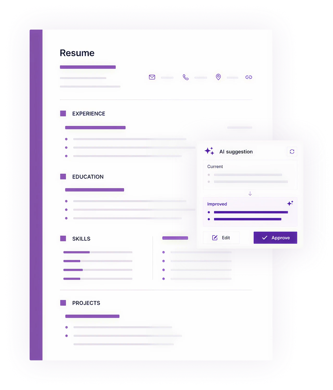 Jobapply resume editor suggestion preview